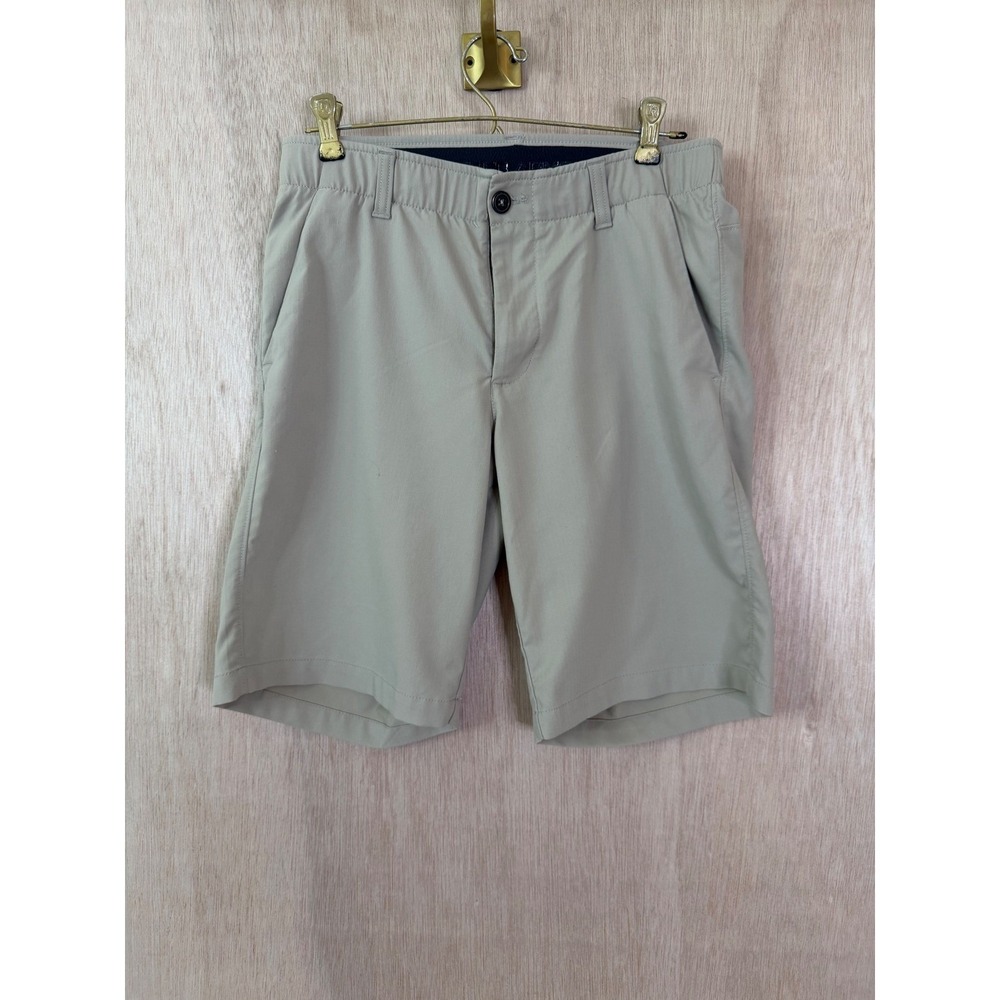 Under Armour Juniors HeatGear Golf Shorts Khaki Tan Size 30 Flat Front Active